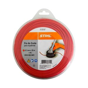 Fio de Corte Redondo para Roçadeira Vermelho 2,7mm 72m Stihl