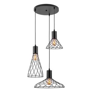 Luminária Pendente Faial Triplo Preto Kala