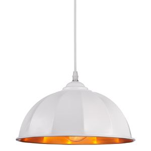 Luminária Pendente Tuvarim Branco e Cobre Kala