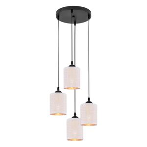Luminária Pendente Vizau Quadruplo Preto Cinza Kala