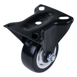 Rodízio Fixo de Poliuretano 125mm Preto Worker