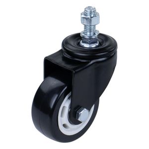 Rodízio Parafuso de Poliuretano 125mm Preto Worker
