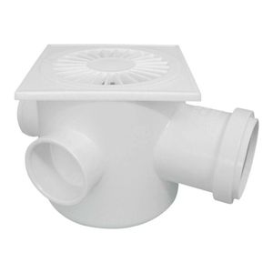 Caixa Sifonada Quadrada 100mm Branca Plastilit