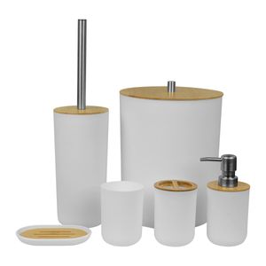Kit Acessórios para Banheiro 6 Peças Branca KALA