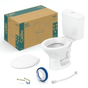 Kit Completo Saveiro Bacia com Caixa Acoplada Branco 6L Celite