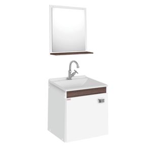 Kit Gabinete Econômico 43 Suspenso Branco/Amêndoa da Fabribam