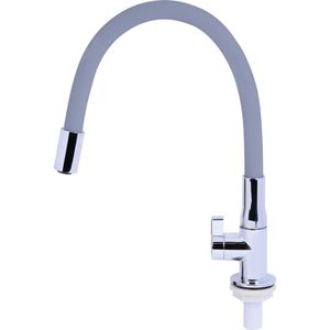 Torneira de Bancada Bica Flexível Cinza 1/4" Hydra