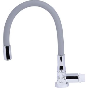 Torneira de Parede com Bica Flexível Cinza 1/4" Hydra