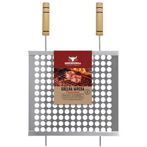Grelha Moeda para Churrasco Cromado 40x50cm Grilazer