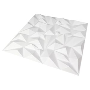Placa 3D para Parede Pyramid Branca com 25 Peças 0,8mm Kala