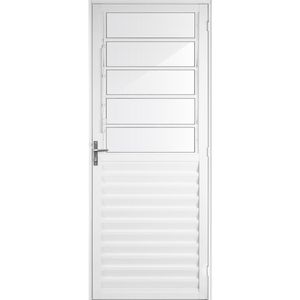 Porta Basculante de Alumínio Lado Direito 210x80cm Branco da Aluvid