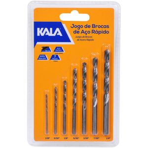 Jogo de Broca de Aço Rápido com 7 Peças 2mm a 6mm Kala