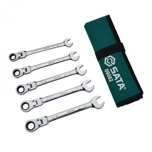Kit de Chave Combinada Catraca Cabeça Flexível 5 Peças Sata
