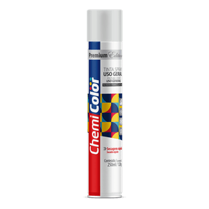 Tinta Spray uso Geral 250Ml/120G Branco Fosco Chemicolor
