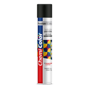 Tinta Spray Geral 250ml/120g Preto Sem Brilho Chemicolor