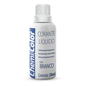 Corante Liquido Modelo 50ml na Cor Branca da Chemicolor