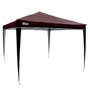 Gazebo Dobrável Marrom com Pés de Alumínio 3m x 3m Kala