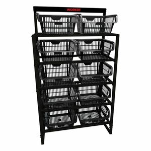 Estante Expositor Metálica 10 Gavetas Preto Worker