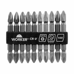 Bits para Parafusadeira PH2 / 2" - 50,8mm 10 Unidades Worker