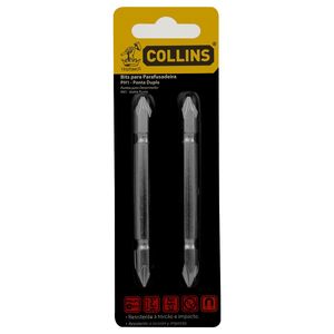 Bits Parafusadeira PH1 Ponta Dupla 2 Un 1/4" 3"Collins