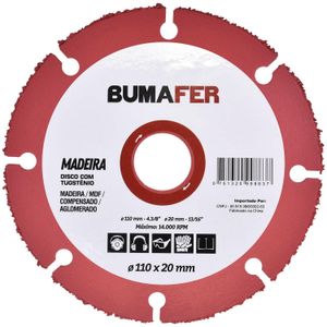 Disco de Serra Para Madeira 4.3/8" x 20 mm Bumafer