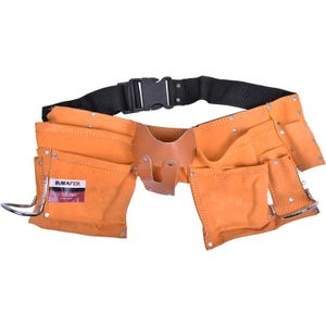 Cinto de Couro Para Ferramentas Com 10 Bolsos Bumafer