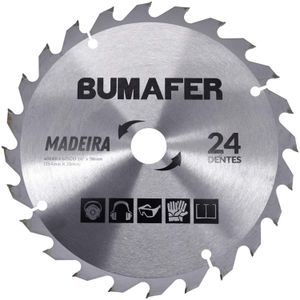 Disco de Serra 10” X 30mm Para Madeira 24 Dentes Bumafer