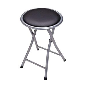 Banqueta Circular Comfor Dobrável em Couro Sintético 90Kg Mor
