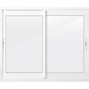Janela Invicta de Alumínio BR 2 Folhas VL 100x120cm MetalFlex