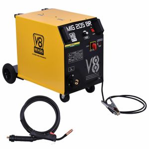 Máquina de Solda 205A + Tocha Euro MIG205BR 220V V8 Brasil