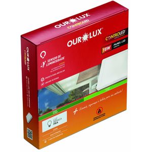 Painel Led com Sensor de Iluminação Quadrado 18W 6500K Ourolux