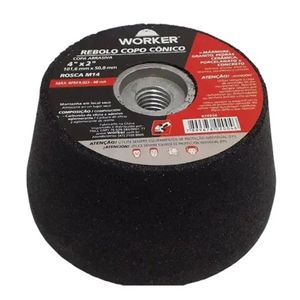 Rebolo Copo Cônico com Rosca M14 G120 5”x2” 127x50mm Worker