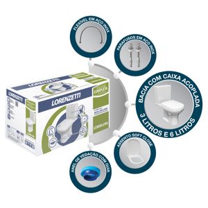 Kit Completo Loren Luna Convencional 3/6L Branco Lorenzetti Duchas