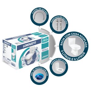 Kit Completo Like Com Caixa Acoplada 3/6L Lorenzetti Duchas