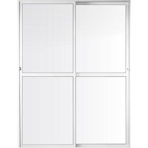 Porta Balcão SPP em Alumínio Branco 2 Folhas da Aluvid