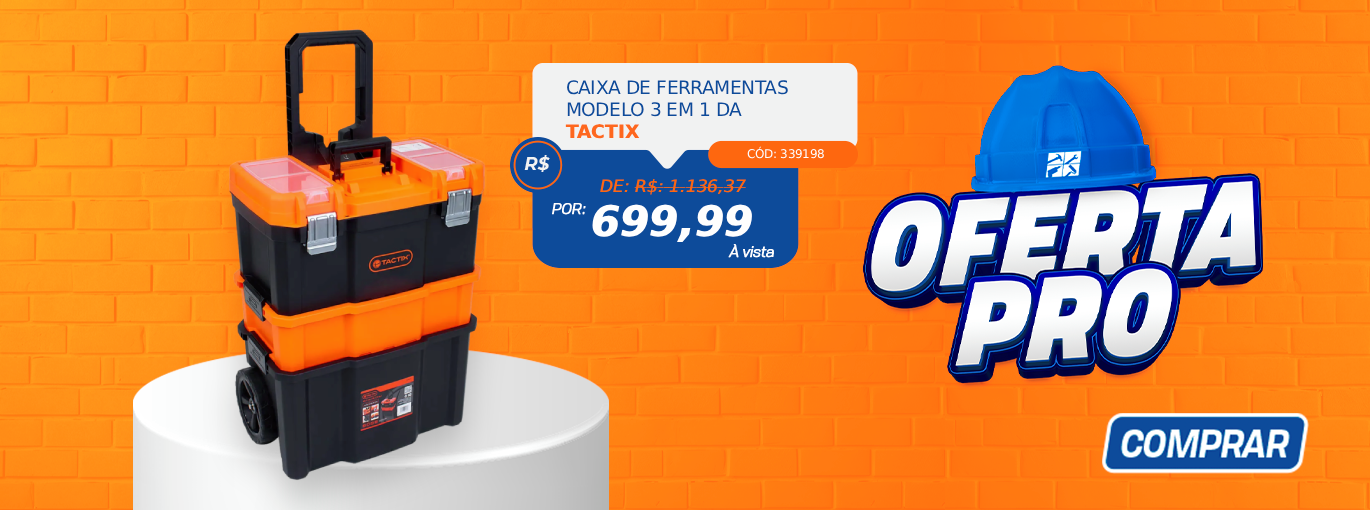 Caixa de Ferramentas Plástica Tactix